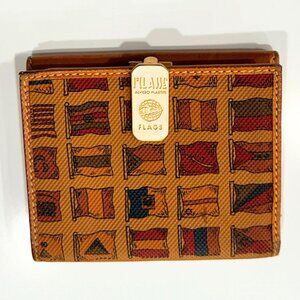 Vintage Flags Aldo Martin Italy Leather Snap Wallet — International Print